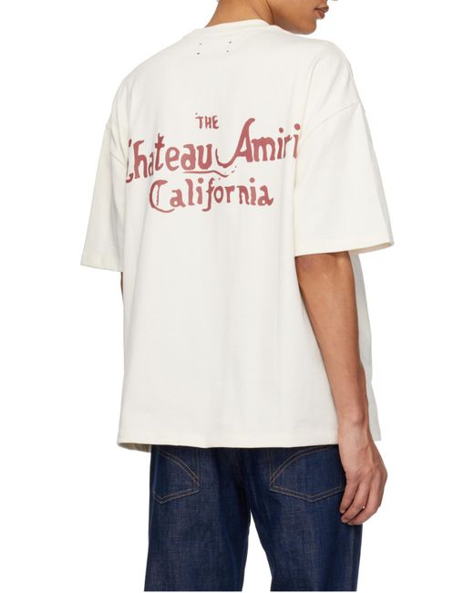 Amiri White Logo-Printed Crewneck T-Shirt for men