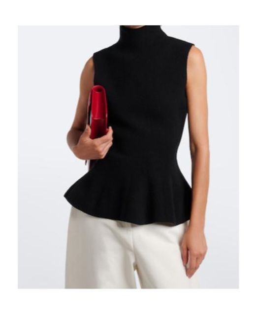 Rohe Black Wool And Cashmere Turtleneck Top