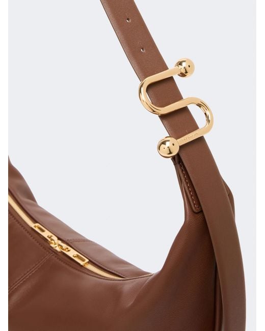 Sportmax Brown Nappa Leather Hobo Bag