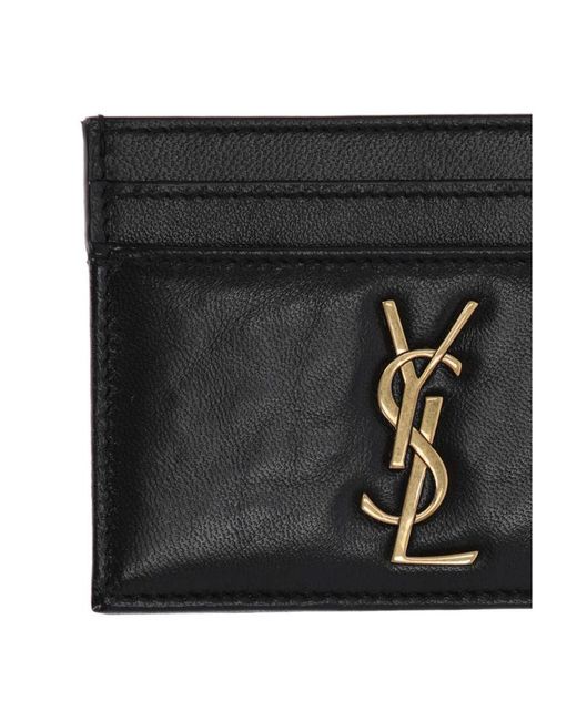Saint Laurent Black Letter Logo Card Bag