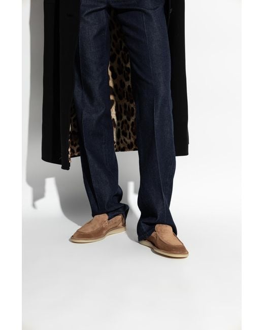 Dolce & Gabbana Brown Round Toe Loafers