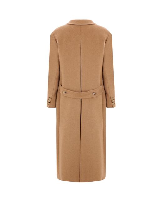 Max Mara Natural Double-Breasted Collared Coat