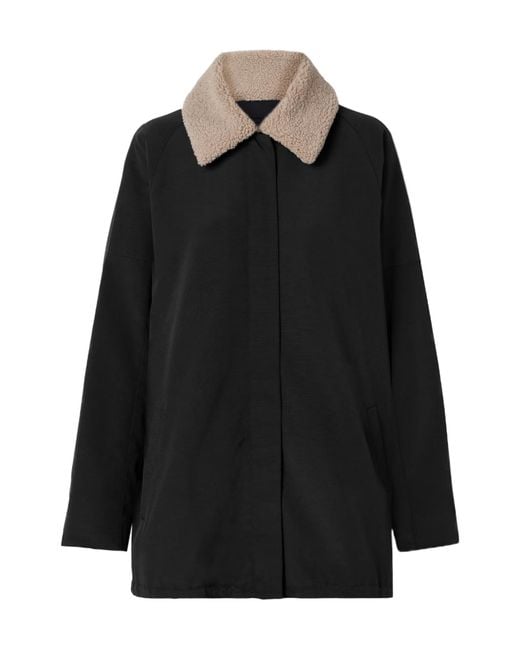 Tibi Black Shearling-Collar Jacket