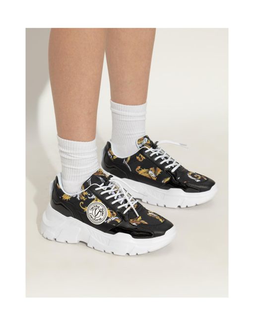 Versace Jeans Black Couture Baroque Print Sneakers
