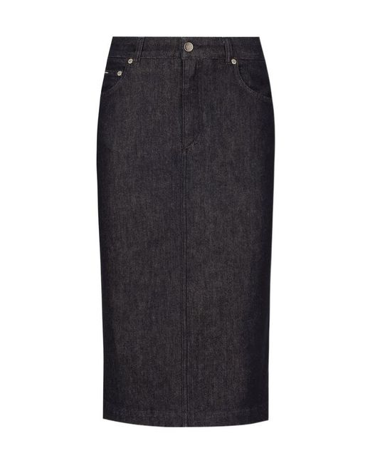 Dolce & Gabbana Black Buttoned Denim Skirt