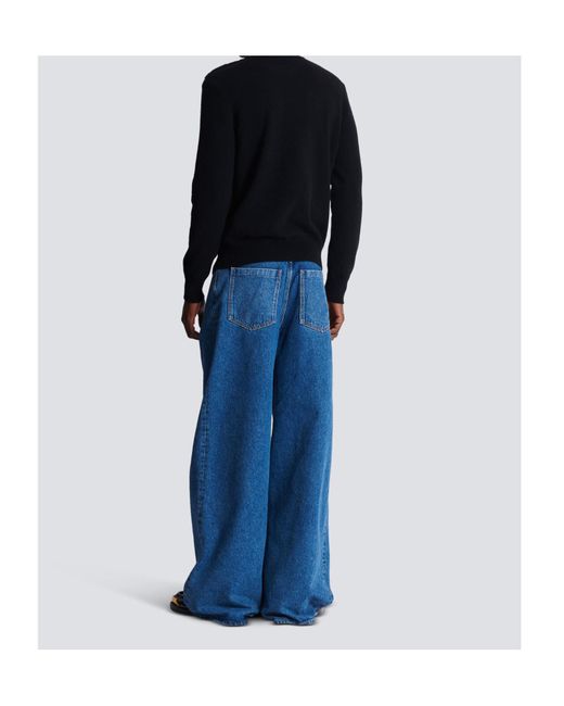 Balmain Black Fine Knit Jumper for men