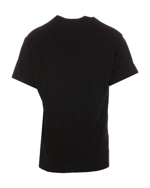 Versace Jeans Black Logo-Print Cotton T-Shirt for men