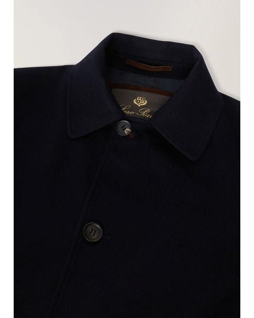 Loro Piana Blue Single-Breasted Coat for men