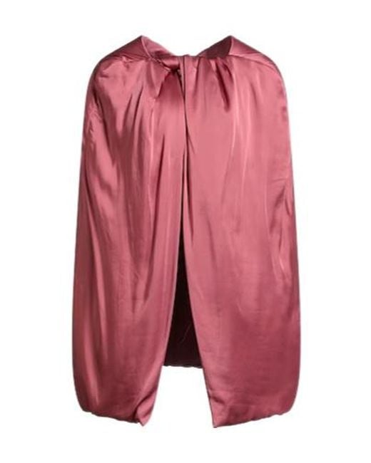 Rick Owens Red Minimalist Satin Cape