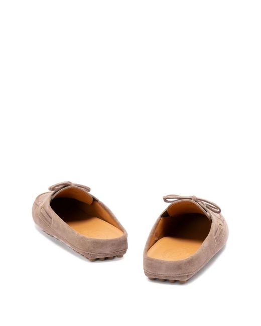 Tod's Brown Glove Gommino Lace-Up Mules