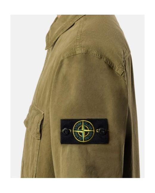Stone Island Green Short-Sleeve Shirt for men