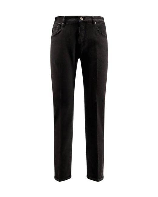 Pt Pantaloni Black Pt Torino Logo Patch Slim Jeans for men