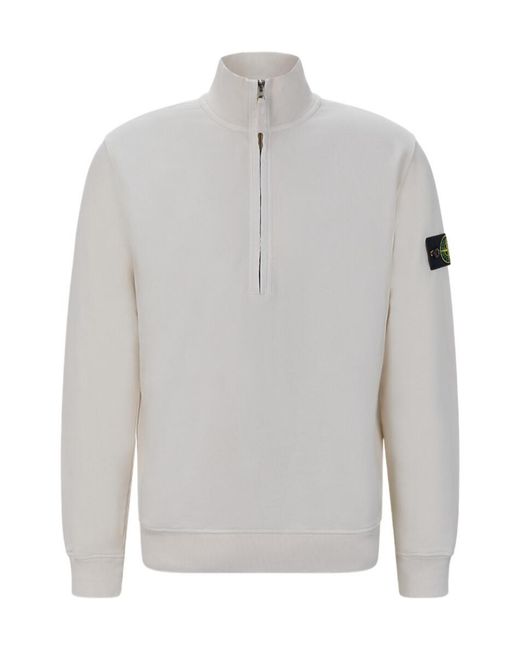 Stone Island Gray Quarter-Zip Sweatshirt for men