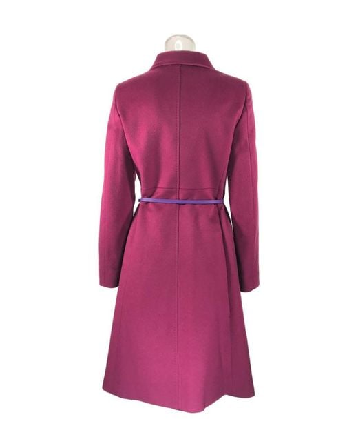 Max Mara Purple Logo Cashmere Coat