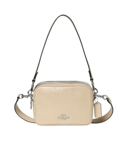 COACH Natural Zippered Shoulder Bag