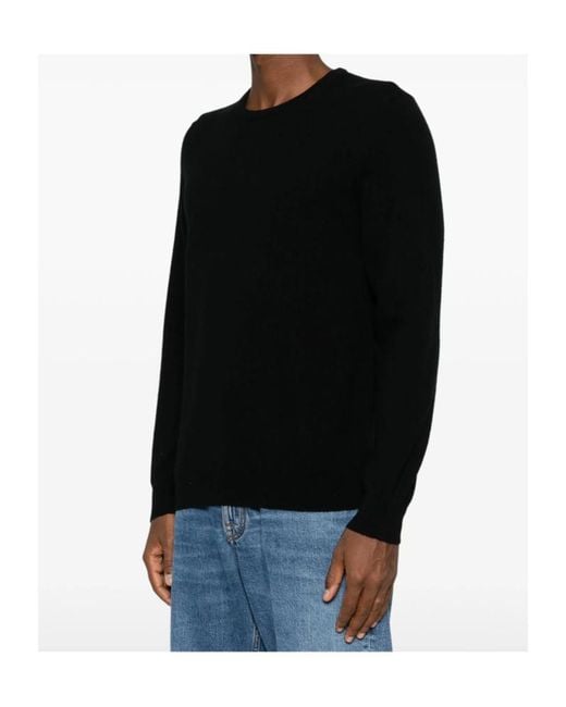 Fedeli Black Crew-Neck Long-Sleeve Sweater for men