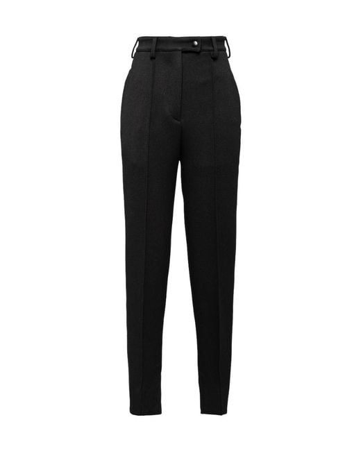 Prada Black High-Waist Tapered-Leg Trousers