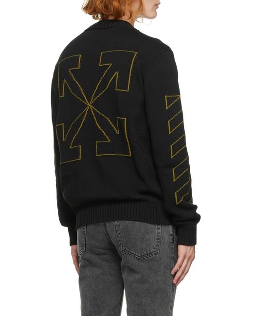 Off-White c/o Virgil Abloh Blue Ribbed-Hem Crewneck Sweater for men