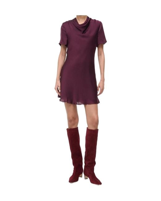 Staud Red Iris Silk Dress Syrah