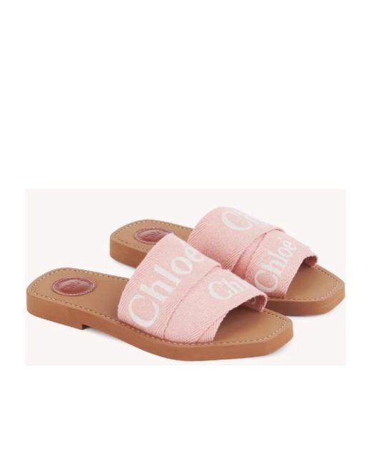 Chloé Pink Woody Slides