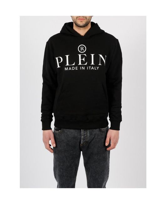 Philipp Plein Black Logo-Print Hoodie for men