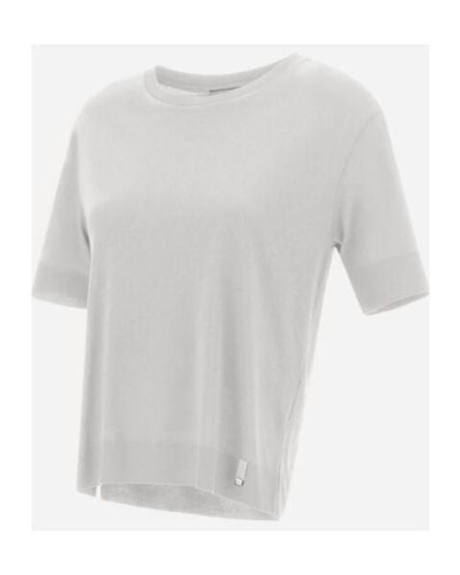 Herno White Short-Sleeved Crewneck Knitted Jumper
