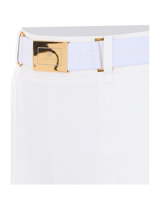 Elisabetta Franchi White Belt Shorts
