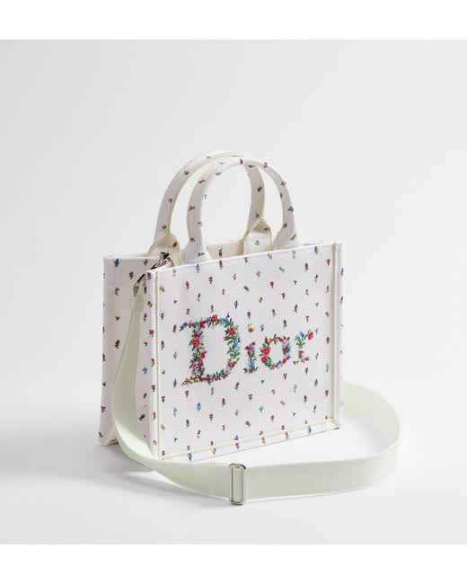 Dior White Amour Small Book Tote With Strap