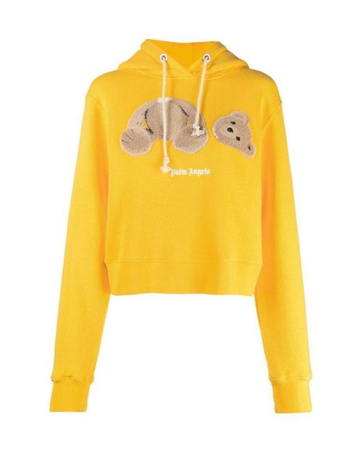 Palm Angels Women's Yellow Bear Print Hoodie