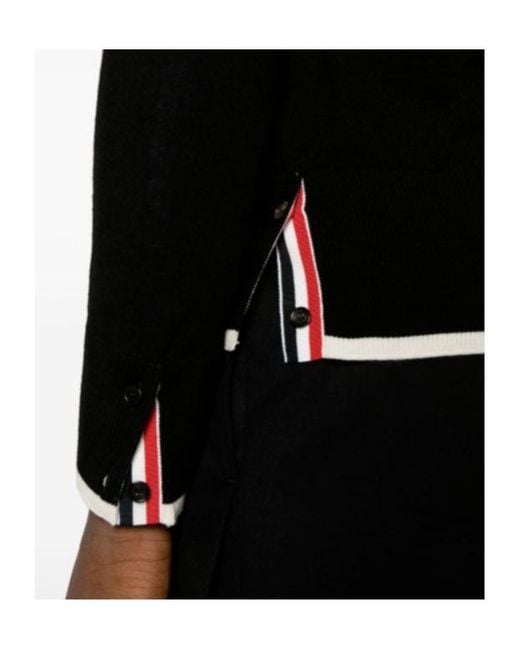 Thom Browne Black Bar V-Neck Cardigan for men