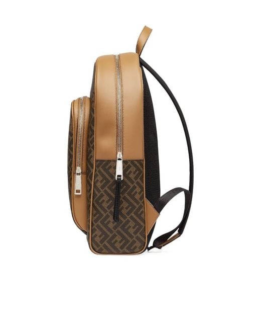 Fendi Multicolor Ff Motif Zipped Backpack for men