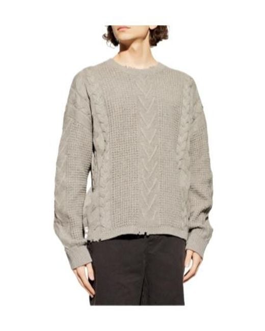 AllSaints Gray Tenter Cable-Knit Sweater