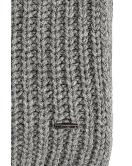 DSquared² Gray Logo Scarf for men