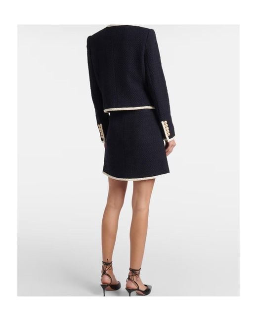 Veronica Beard Blue Mabel Cropped Tweed Jacket