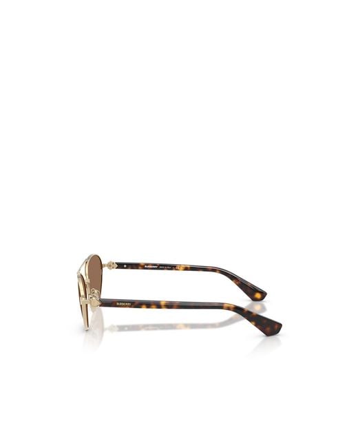 Burberry White Eyewear Aviator Frame Sunglasses