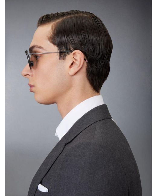 Thom Browne Metallic Eyewear Aviator Frame Sunglasses for men