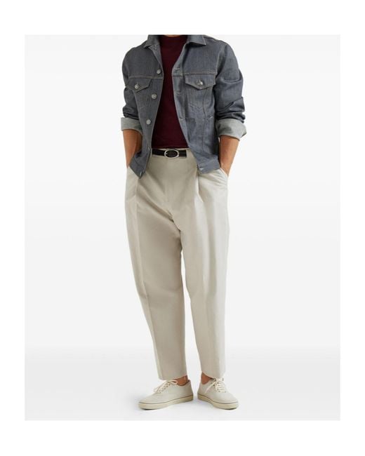 Brunello Cucinelli Blue Denim Four-Pocket Jacket for men