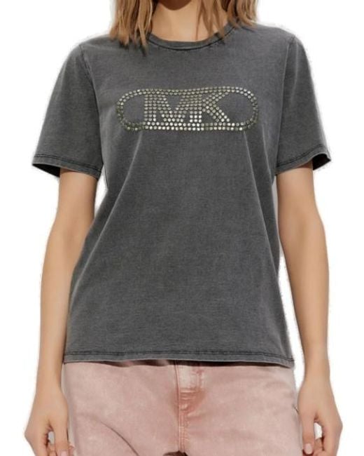 MICHAEL Michael Kors Gray Metallic Applique T-Shirt