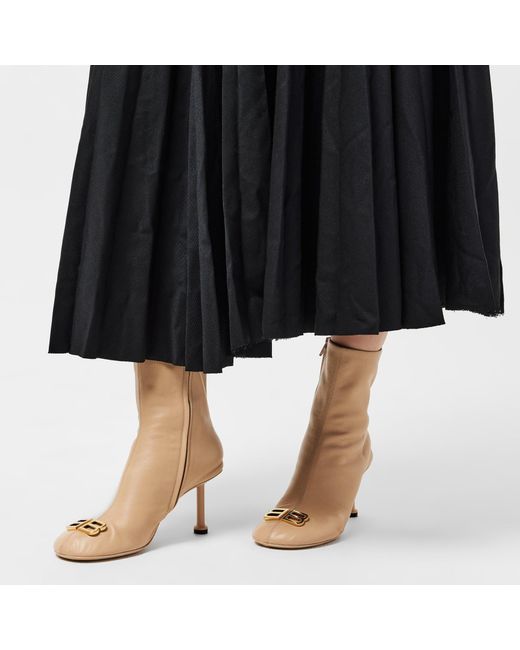 Balenciaga Natural Side Zipper Ankle Boots