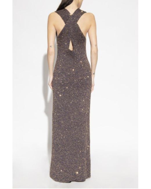 Proenza Schouler Purple Sequin-Embellished Knitted Sleeveless Dress