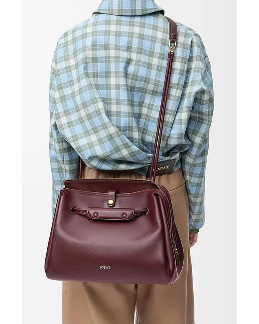Loewe Purple Lettering Shoulder Bag