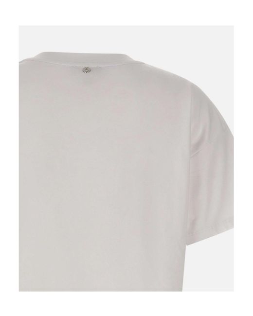 Liu Jo White Cut-Out Embellished T-Shirt