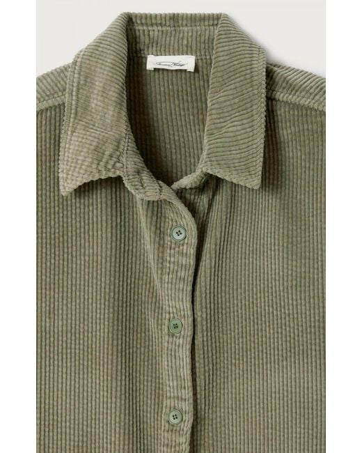 American Vintage Green Corduroy Overshirt for men