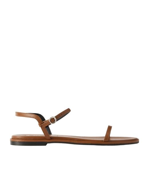 Aeyde White Nettie Leather Slingback Sandals