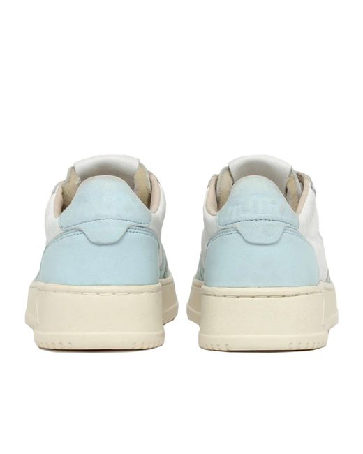 Autry Blue Medalist Bicolor Lace-Up Sneakers