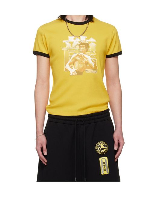 Lu'u Dan Black Bruce Lee X Collaboration Ringer Crew Neck T-Shirt for men