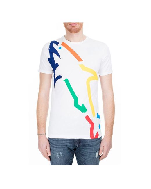 Paul & Shark Blue Printed T-Shirt With Round Neck for men