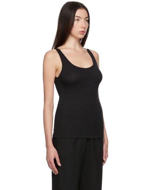 6397 Black Ribbed Tank Top