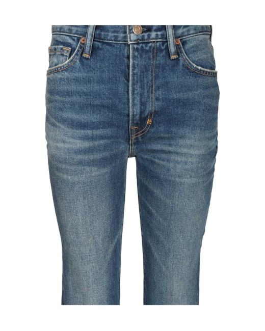 Tom Ford Blue Japanese Stonewashed Comfort Denim Flare Jeans