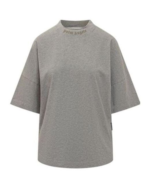 Palm Angels Gray T-Shirts